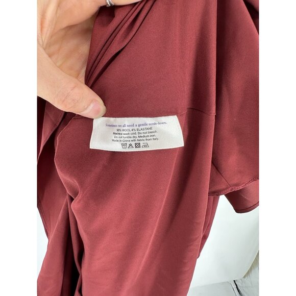 M.M. LaFleur Ruth A Line Wool Blend Dress Pinot Burgundy Women’s 4 EUC - Picture 6 of 11